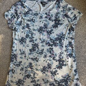 Simply Vera Vera Wang Gray Fitted Short Sleeve Tee